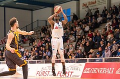 Basketball, ABL 2016/17, Grunddurchgang 22.Runde, Oberwart Gunners, Klosterneuburg Dukes, Christopher McNealy (8), Christoph Greimeister (12)