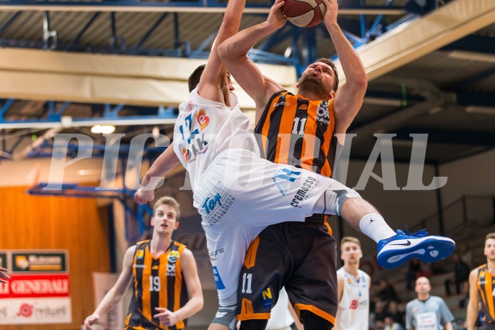 Basketball, ABL 2016/17, Grunddurchgang 22.Runde, Oberwart Gunners, Klosterneuburg Dukes, Jozo Rados (11), Benjamin Blazevic (12)