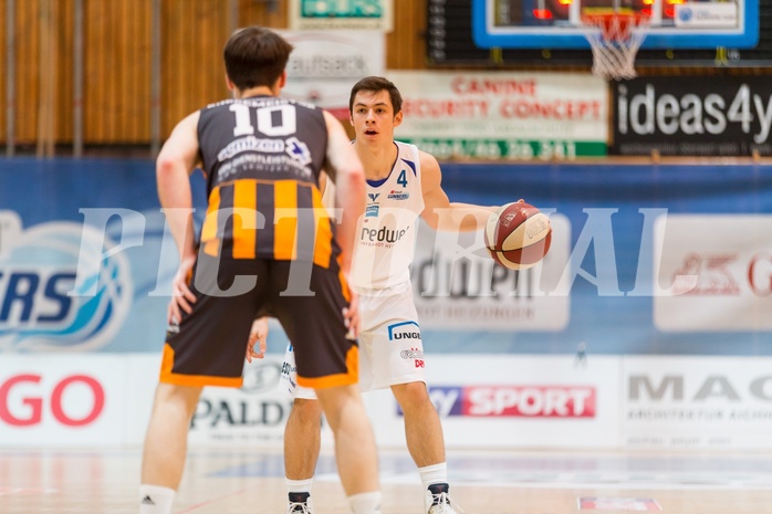 Basketball, ABL 2016/17, Grunddurchgang 22.Runde, Oberwart Gunners, Klosterneuburg Dukes, Jakob Szkutta (4), Lennard Burgemeister (10)