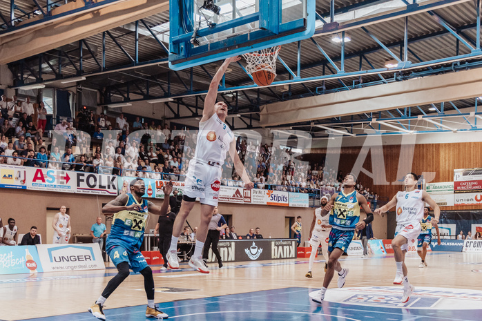 Basketball, Basketball Superliga 2023/24 , F 2, Oberwart Gunners, UBSC Graz, Jeremy Smith (4), Edi Patekar (9), Fran Vidovic (17), Magdy Aboud-Ahmed (6)