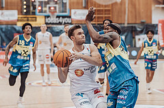 Basketball, Basketball Superliga 2023/24 , F 2, Oberwart Gunners, UBSC Graz, Jonathan Knessl (12), Jeremy Smith (4)