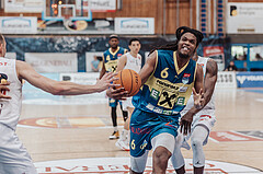 Basketball, Basketball Superliga 2023/24 , F 2, Oberwart Gunners, UBSC Graz, Jalen Shaw (6), Shaquille Rombley (5)
