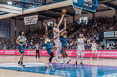Basketball, Basketball Superliga 2023/24 , F 2, Oberwart Gunners, UBSC Graz, Avery Diggs (8), Christian Brandon (18), Daniel Koeppel (14), Fran Vidovic (17), Jonathan Knessl (12)