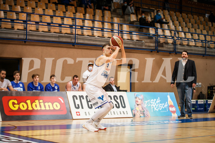 Basketball, bet-at-home Basketball Superliga 2020/21, Grunddurchgang 6. Runde, Oberwart Gunners, St. Pölten, Jonathan Knessl (12)