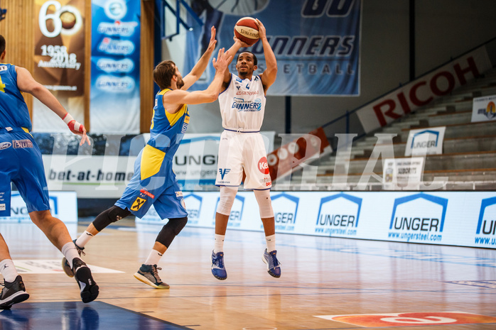 Basketball, bet-at-home Basketball Superliga 2020/21, Grunddurchgang 6. Runde, Oberwart Gunners, St. Pölten, Laurence Alexander (4)
