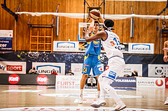 Basketball, bet-at-home Basketball Superliga 2020/21, Grunddurchgang, 6. Runde, Oberwart Gunners, SKN St. Pölten Basketball, Kostas Oikonomopouluos (25)