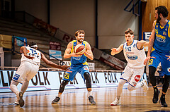 Basketball, bet-at-home Basketball Superliga 2020/21, Grunddurchgang, 6. Runde, Oberwart Gunners, SKN St. Pölten Basketball, Lukas Böck (13)