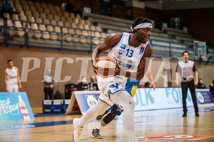 Basketball, bet-at-home Basketball Superliga 2020/21, Grunddurchgang 6. Runde, Oberwart Gunners, St. Pölten, Quincy Diggs (13)