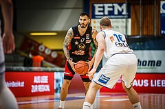 Basketball, bet-at-home Basketball Superliga 2021/22, Platzierungsrunde Spiel 10, Oberwart Gunners, BC GGMT Vienna, Ivan Siriscevic (17)