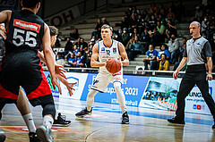 Basketball, bet-at-home Basketball Superliga 2021/22, Platzierungsrunde Spiel 10, Oberwart Gunners, BC GGMT Vienna, Jonathan Knessl (12)