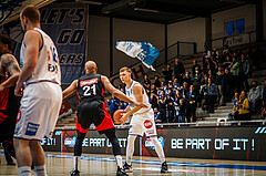 Basketball, bet-at-home Basketball Superliga 2021/22, Platzierungsrunde Spiel 10, Oberwart Gunners, BC GGMT Vienna, Jonathan Knessl (12)
