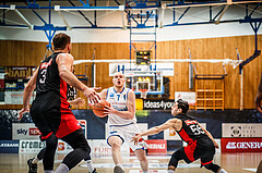 Basketball, bet-at-home Basketball Superliga 2021/22, Platzierungsrunde Spiel 10, Oberwart Gunners, BC GGMT Vienna, Sebastian Käferle (7)