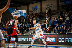 Basketball, bet-at-home Basketball Superliga 2021/22, Platzierungsrunde Spiel 10, Oberwart Gunners, BC GGMT Vienna, Jonathan Knessl (12)