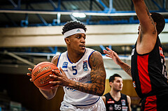 Basketball, bet-at-home Basketball Superliga 2021/22, Platzierungsrunde Spiel 10, Oberwart Gunners, BC GGMT Vienna, Rob Howard (5)