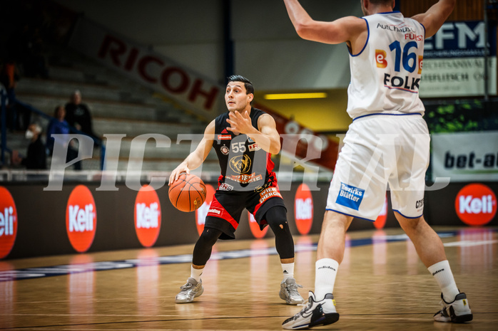 Basketball, bet-at-home Basketball Superliga 2021/22, Platzierungsrunde Spiel 10, Oberwart Gunners, BC GGMT Vienna, Mustafa Hassan Zadeh (55)