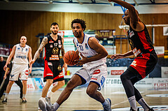 Basketball, bet-at-home Basketball Superliga 2021/22, Platzierungsrunde Spiel 10, Oberwart Gunners, BC GGMT Vienna, Connor Cashaw (13)