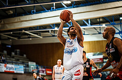 Basketball, bet-at-home Basketball Superliga 2021/22, Platzierungsrunde Spiel 10, Oberwart Gunners, BC GGMT Vienna, Connor Cashaw (13)