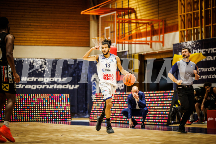 Basketball, win2day Basketball Superliga 2022/23, Grunddurchgang Runde 20, BBC Nord Dragonz, Flyers Wels, Kyran Jordan Mc Clure (13)
