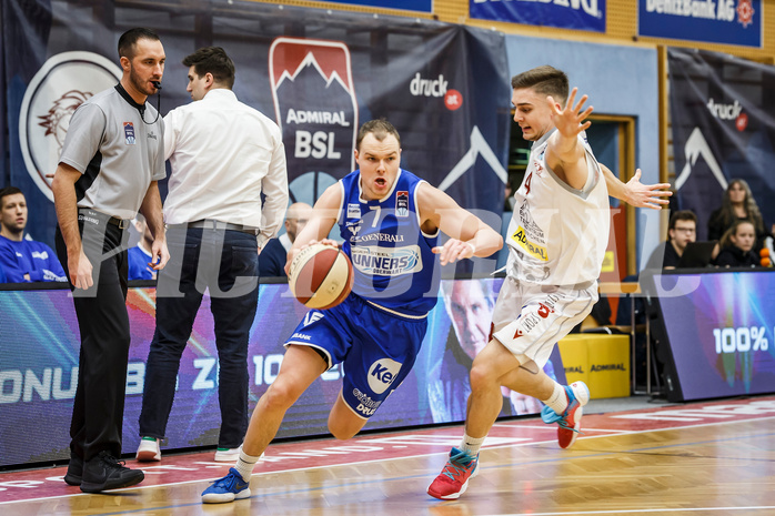 Basketball, Admiral Basketball Superliga 2019/20, Grunddurchgang 17.Runde, Traiskirchen Lions, Oberwart Gunners, Sebastian Käferle (7)