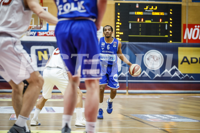 Basketball, Admiral Basketball Superliga 2019/20, Grunddurchgang 17.Runde, Traiskirchen Lions, Oberwart Gunners, Lawrence Alexander (6)