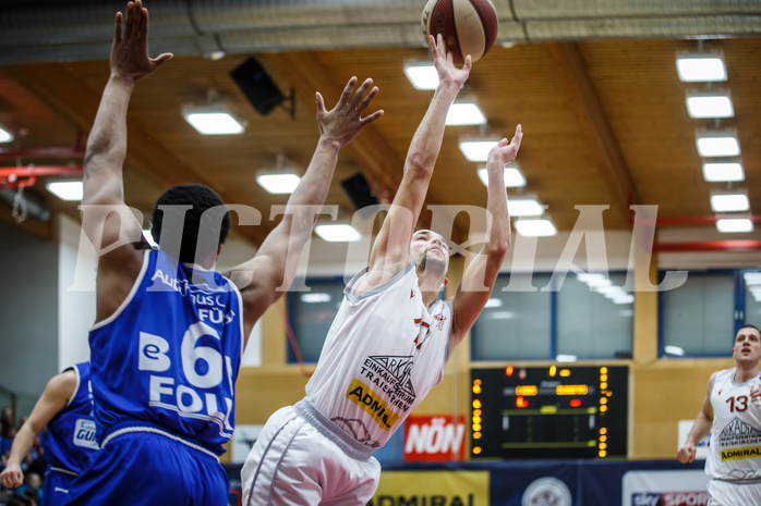 Basketball, Admiral Basketball Superliga 2019/20, Grunddurchgang 17.Runde, Traiskirchen Lions, Oberwart Gunners, Oscar Schmit (17)