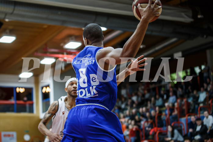 Basketball, Admiral Basketball Superliga 2019/20, Grunddurchgang 17.Runde, Traiskirchen Lions, Oberwart Gunners, Orion Outerbridge (8)