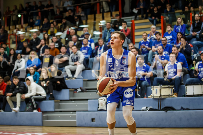 Basketball, Admiral Basketball Superliga 2019/20, Grunddurchgang 17.Runde, Traiskirchen Lions, Oberwart Gunners, Edi Patekar (9)