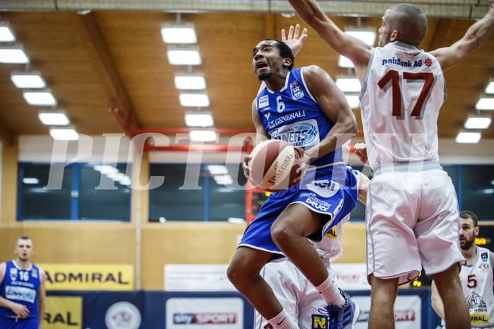Basketball, Admiral Basketball Superliga 2019/20, Grunddurchgang 17.Runde, Traiskirchen Lions, Oberwart Gunners, Lawrence Alexander (6)
