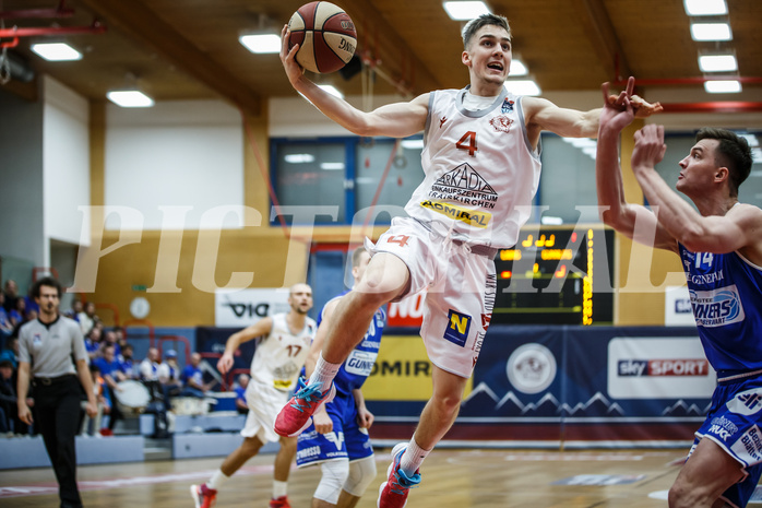 Basketball, Admiral Basketball Superliga 2019/20, Grunddurchgang 17.Runde, Traiskirchen Lions, Oberwart Gunners, Sebastian Lesny (4)