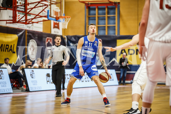 Basketball, Admiral Basketball Superliga 2019/20, Grunddurchgang 17.Runde, Traiskirchen Lions, Oberwart Gunners, Saimon Sutt (11)