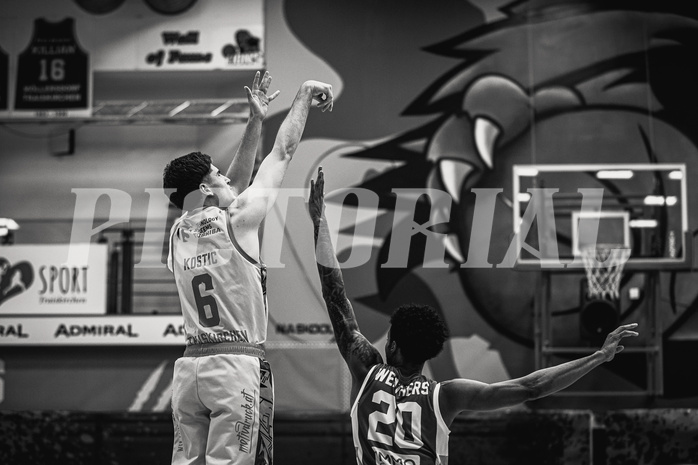Basketball, Win2Day Superliga 2023/24, Grunddurchgang 10.Runde, Traiskirchen Lions, Klosterneuburg Dukes, Aleksej Kostic (6)