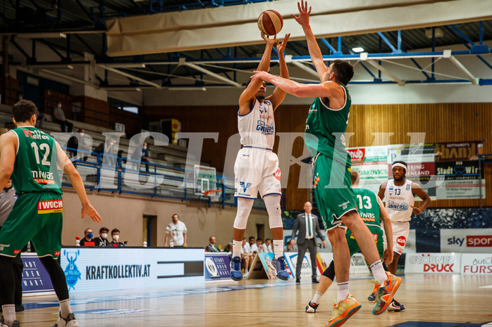 Basketball, bet-at-home Basketball Superliga 2020/21, Platzierungsrunde, 4. Runde, Oberwart Gunners, Kapfenberg Bulls, Lawrence Alexander (4)