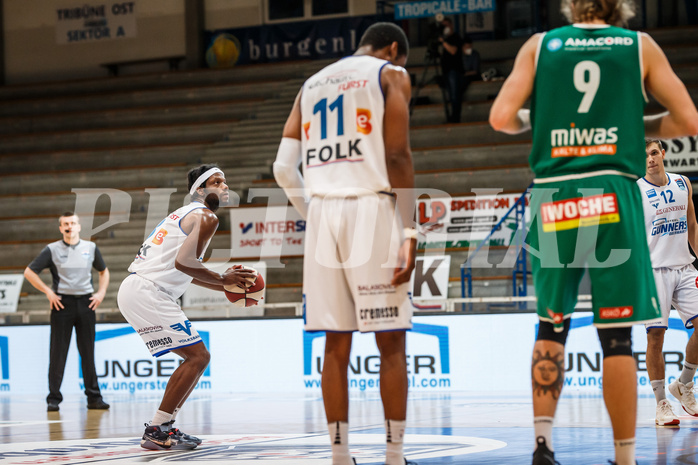 Basketball, bet-at-home Basketball Superliga 2020/21, Platzierungsrunde, 4. Runde, Oberwart Gunners, Kapfenberg Bulls, Quincy Diggs (13)