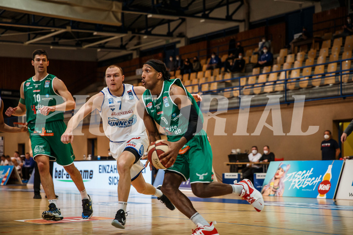 Basketball, bet-at-home Basketball Superliga 2020/21, Platzierungsrunde, 4. Runde, Oberwart Gunners, Kapfenberg Bulls, Eric McClellan (8)