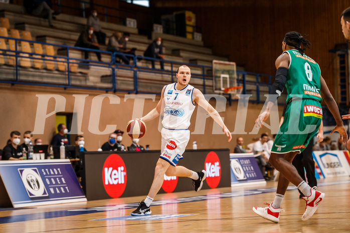 Basketball, bet-at-home Basketball Superliga 2020/21, Platzierungsrunde, 4. Runde, Oberwart Gunners, Kapfenberg Bulls, Sebastian Käferle (7)