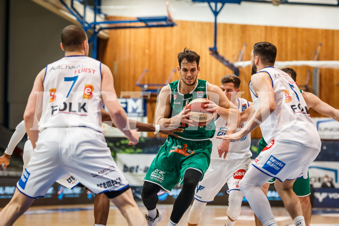 Basketball, bet-at-home Basketball Superliga 2020/21, Platzierungsrunde, 4. Runde, Oberwart Gunners, Kapfenberg Bulls, Nemanja Krstic (12)