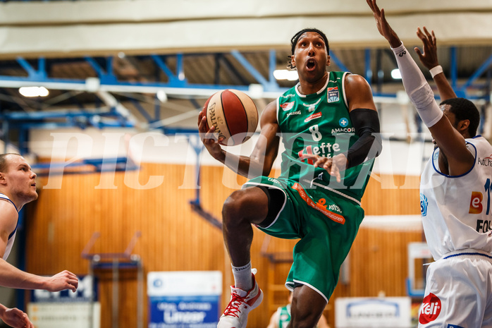 Basketball, bet-at-home Basketball Superliga 2020/21, Platzierungsrunde, 4. Runde, Oberwart Gunners, Kapfenberg Bulls, Eric McClellan (8)