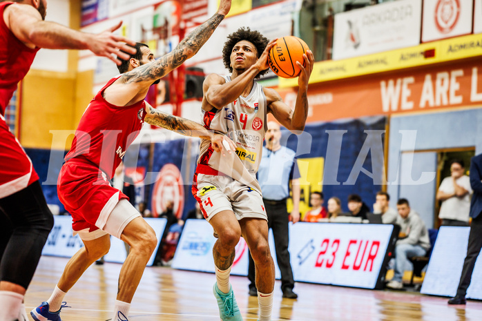 Basketball, win2day Basketball Superliga 2023/24, Grunddurchgang 14.Runde, Traiskirchen Lions, BC Vienna, Demarcus Demonia (4)