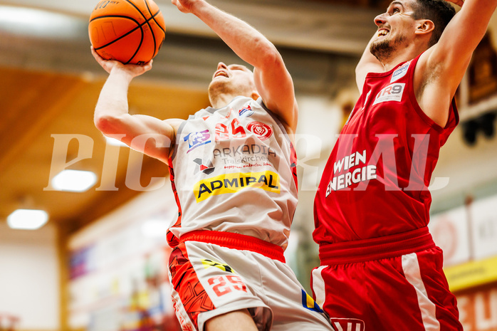 Basketball, win2day Basketball Superliga 2023/24, Grunddurchgang 14.Runde, Traiskirchen Lions, BC Vienna, Edgars Lasenbergs (25)