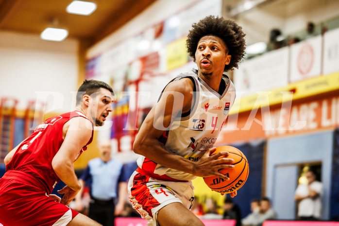 Basketball, win2day Basketball Superliga 2023/24, Grunddurchgang 14.Runde, Traiskirchen Lions, BC Vienna, Demarcus Demonia (4)