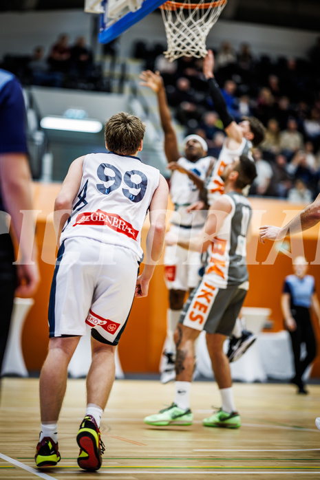 Basketball, Win2Day Superliga 2023/24, Grunddurchgang 14.Runde, Vienna Timberwolves, Klosterneuburg Dukes, Jonas John (99)
