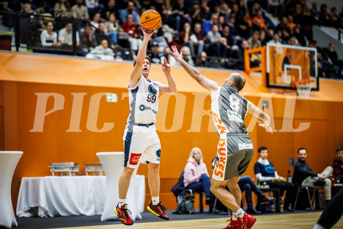 Basketball, Win2Day Superliga 2023/24, Grunddurchgang 14.Runde, Vienna Timberwolves, Klosterneuburg Dukes, Jonas John (99)