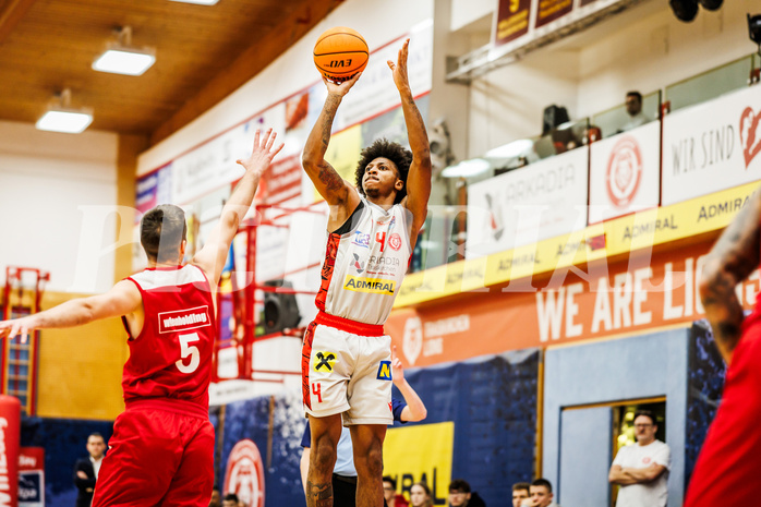 Basketball, win2day Basketball Superliga 2023/24, Grunddurchgang 14.Runde, Traiskirchen Lions, BC Vienna, Demarcus Demonia (4)