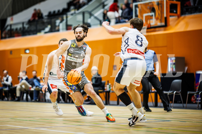 Basketball, Win2Day Superliga 2023/24, Grunddurchgang 14.Runde, Vienna Timberwolves, Klosterneuburg Dukes, Will Carius (24)