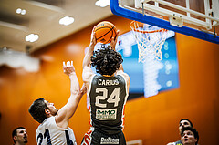 Basketball, Win2Day Superliga 2023/24, Grunddurchgang 14.Runde, Vienna Timberwolves, Klosterneuburg Dukes, Will Carius (24)