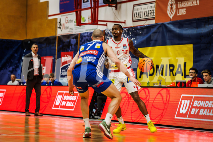Basketball, win2day Basketball Superliga 2024/25, Grunddurchgang 6.Runde, Traiskirchen Lions, Oberwart Gunners, Cedric Russell (0)
