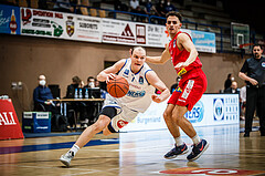 Basketball, bet-at-home Basketball Superliga 2021/22, Grunddurchgang Runde 10, Oberwart Gunners, Traiskirchen Lions, Sebastian Käferle (7)