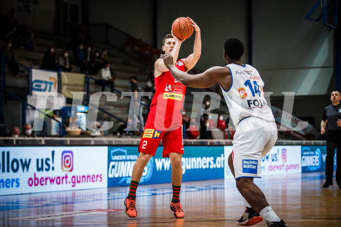 Basketball, bet-at-home Basketball Superliga 2021/22, Grunddurchgang Runde 10, Oberwart Gunners, Traiskirchen Lions, Hannes Joseph Kogelnik (2)