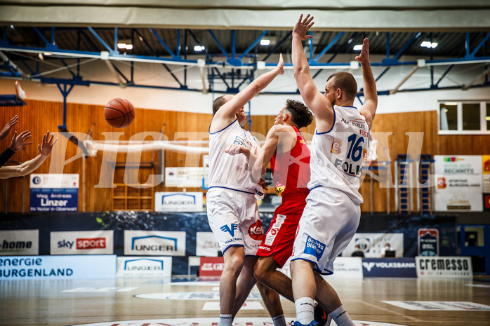 Basketball, bet-at-home Basketball Superliga 2021/22, Grunddurchgang Runde 10, Oberwart Gunners, Traiskirchen Lions, Lukas Hahn (9)