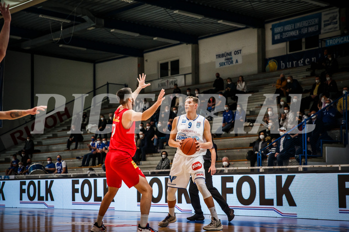 Basketball, bet-at-home Basketball Superliga 2021/22, Grunddurchgang Runde 10, Oberwart Gunners, Traiskirchen Lions, Edi Patekar (9)